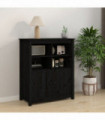 Sideboard Black 83x41.5x100 cm Solid Wood Pine