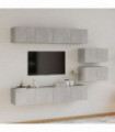 vidaXL 6 Piece TV Cabinet Set Concrete Grey Engineered Wood