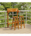 3 Piece Balcony Bar Set Solid Wood Acacia