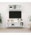 2 Piece TV Cabinet Set White Engineered Wood