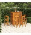 5 Piece Garden Bar Set Solid Wood Acacia