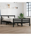 Bed Frame Black Solid Wood 150x200 cm 5FT King Size