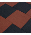 Fall Protection Tiles 6 pcs Rubber 50x50x3 cm Red