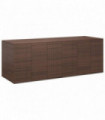 Garden Cushion Box PE Rattan 291x100.5x104 cm Brown