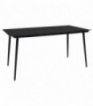 Garden Dining Table Black 190x90x74 cm Steel and Glass