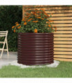 Garden Planter Powder-coated Steel 80x80x68 cm Brown