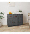 Sideboard Grey 100x40x75 cm Solid Wood Pine
