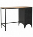 Single Pedestal Desk Solid Firwood and Steel 100x50x76 cm