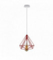 Single Red Vintage Industrial E27 Ceiling Hanging Light Cage Shade Loft Style Metal Ceiling Pendant Lamp
