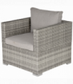 Single Wicker Furniture Sofa Chair w/ Padded Cushion for Garden Balcony