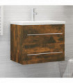 Sink Cabinet Smoked Oak 60x38.5x48 cm Engineered Wood