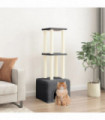 vidaXL Cat Tree with Sisal Scratching Posts Dark Grey 133.5 cm