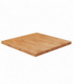 Square Table Top Light Brown 80x80x4cm Treated Solid Wood Oak
