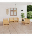6 Piece Garden Lounge Set Solid Pinewood