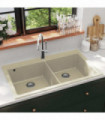 Granite Kitchen Sink Double Basins Beige