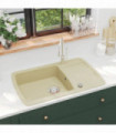 vidaXL Granite Kitchen Sink Single Basin Beige