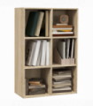 HOMCOM Cubic Cabinet Bookcase Storage Shelves for Home Office, Oak