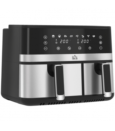 HOMCOM Dual Zone Air Fryer 8.5L Double Air Fryer with SYNCFinish 2700W