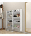 vidaXL Wall Shoe Cabinets 4 pcs High Gloss White 60x18x60 cm Engineered Wood