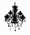 Chandelier Crystal Light 5 Bulbs Black