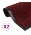 vidaXL Dust Control Mats 2 pcs Rectangular Tufted 80x120 cm Red