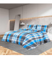 Duvet Cover Set Blue and Grey 135x200 cm Cotton
