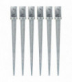 Ground Spikes 6 pcs Silver 8x8x91 cm Galvanised Steel