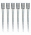 Ground Spikes 6 pcs Silver 9x9x75 cm Galvanised Steel