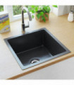 Handmade Kitchen Sink with Strainer Black Stainless Steel