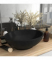 vidaXL Luxury Basin Oval-shaped Matt Black 40x33 cm Ceramic