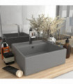 Luxury Basin Overflow Square Matt Light Grey 41x41 cm Ceramic