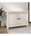 Shoe Cabinet White 70x38x45.5 cm Solid Wood Pine
