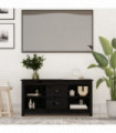 TV Cabinet Black 103x36.5x52 cm Solid Wood Pine
