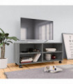TV Cabinet with Castors Grey Sonoma 90x35x35 cm Engineered Wood