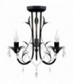 vidaXL Art Nouveau Style Black Chandelier Crystal Beads 3xE14 Bulbs