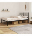 vidaXL Metal Bed Frame with Headboard Black 120x190 cm Small Double