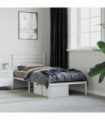 vidaXL Metal Bed Frame with Headboard White 100x200 cm