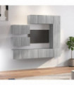 8 Piece TV Cabinet Set Grey Sonoma Engineered Wood