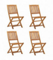 Folding Outdoor Chairs 4 pcs Solid Acacia Wood