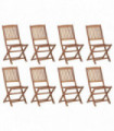 vidaXL Folding Outdoor Chairs 8 pcs Solid Acacia Wood