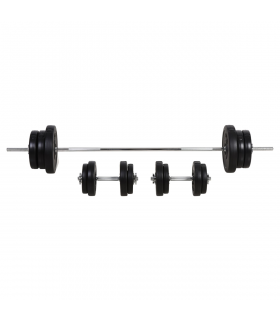 HOMCOM Dumbbells and Barbell Set with 65kg Adjustable Weights for Home Gym