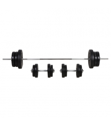 HOMCOM Dumbbells and Barbell Set with 65kg Adjustable Weights for Home Gym