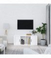 TV Cabinet High Gloss White 100x35x40 cm Engineered Wood