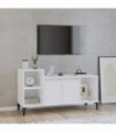 TV Cabinet High Gloss White 100x35x55 cm Engineered Wood