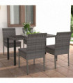 vidaXL 5 Piece Outdoor Dining Set with Cushions Poly Rattan Grey