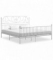 vidaXL Bed Frame White Metal 180x200 cm Super King