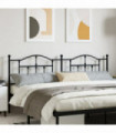 vidaXL Metal Headboard Black 200 cm