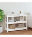 Console Table White 110x40x74 cm Solid Wood Pine
