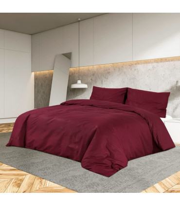 Duvet Cover Set Bordeaux 225x220 cm Light-weight Microfiber