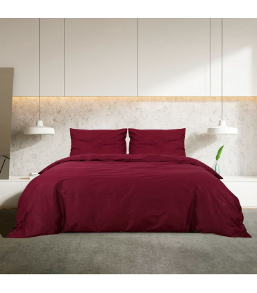 Duvet Cover Set Bordeaux 225x220 cm Light-weight Microfiber